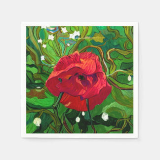 SERVIETTE EN PAPIER RED ROSE 