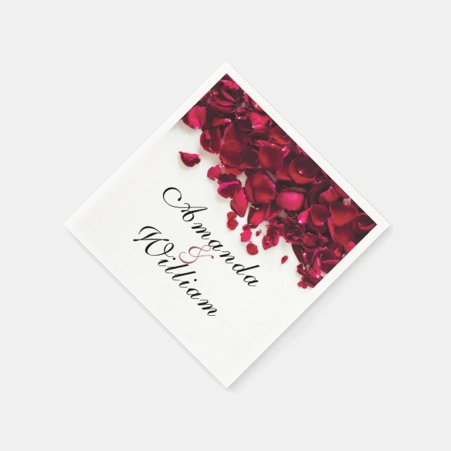 Serviette En Papier Red Rose Petals Mariage personnalisé (Coin)