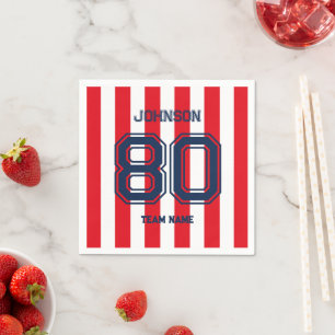 Serviette En Papier Red Sports Team Custom Name Numéro d'équipe Gameda
