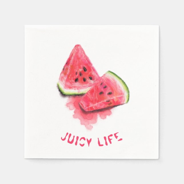 Serviette En Papier Red Sweet Juicy Watermelon (Devant)