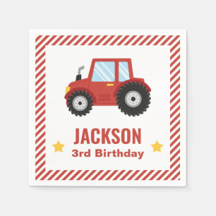 Serviette En Papier Red Tractor Boys fête d'anniversaire