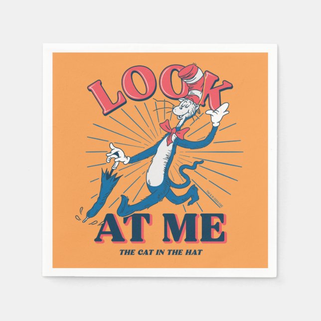 Serviette En Papier Regarde-Moi Chat Dans Le Casquette (Devant)