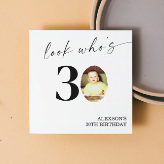 Serviette En Papier Regardez qui a 30 ans Photo simple moderne 30e ann