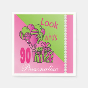 Serviette En Papier Regardez qui a 90 ans 90e anniversaire