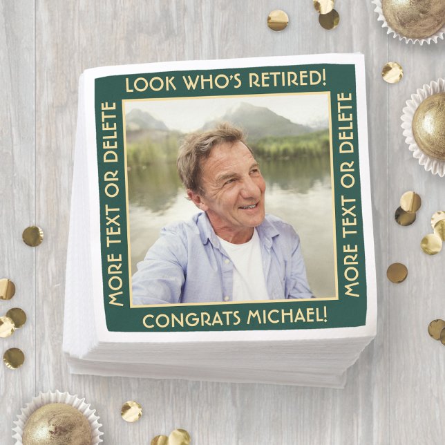 Serviette En Papier Regardez qui est retraité Green Retirement Party P (Créateur téléchargé)