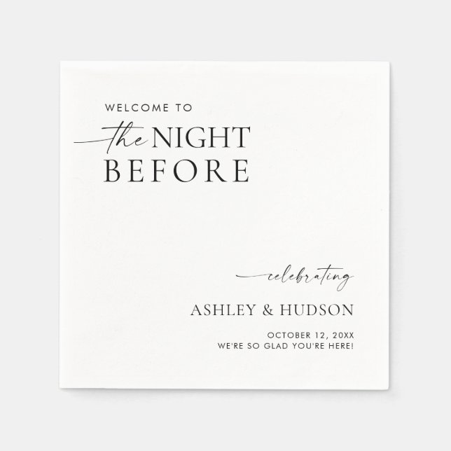 Serviette En Papier Rehearsal Dinner Napkin The Night Before Napkins (Devant)