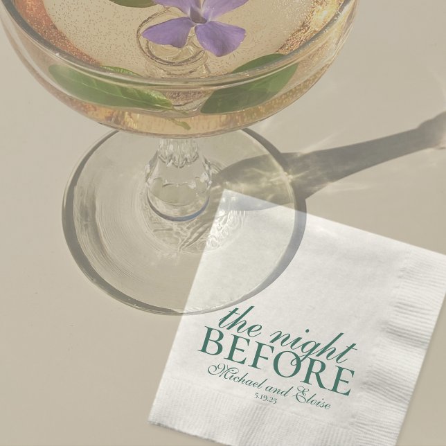 Serviette En Papier Rehearsal The Night Before Wedding Sage Green  (Modern Elegant Sage Green Wedding Suite Theme with options to personalize for your special day.)
