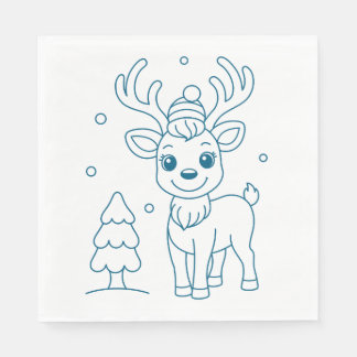 Serviette En Papier reindeer christmas art