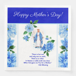 Serviette En Papier Reine Dame de grâce Vierge Marie Fleurs mères