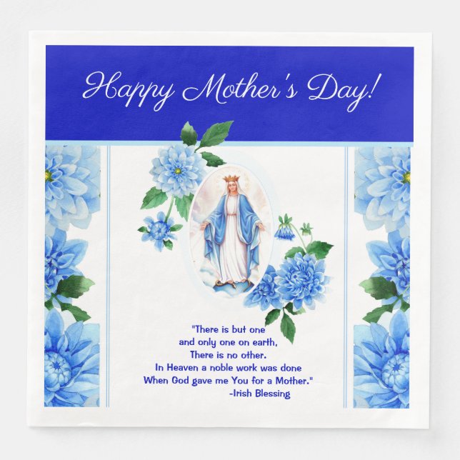 Serviette En Papier Reine Dame de grâce Vierge Marie Fleurs mères (Devant)
