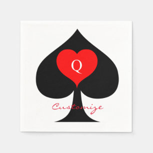 Serviette En Papier Reine noire des pique Coeur rouge Thunder_Cove