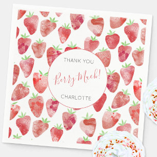 Serviette En Papier Remerciement personnalisé fraise