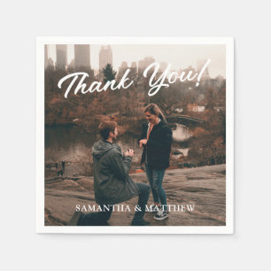 Serviette En Papier Remerciements de fête de fiançailles photo