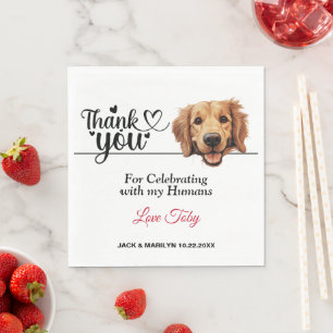 Serviette En Papier Remerciements de mariage Golden Retriever