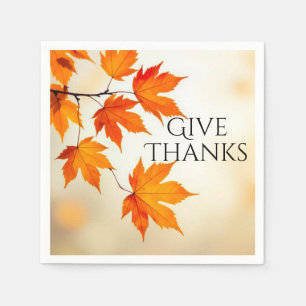 Serviette En Papier Remerciez – Feuilles d'automne minimalistes 