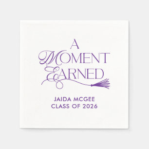 Serviette En Papier Remise de diplôme violette « Un moment mérité »