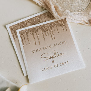 Serviette En Papier Remise de diplômes avec paillettes dorées de la pr