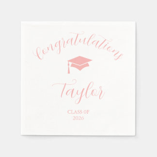 Serviette En Papier Remise de diplômes rose de la promotion 2026