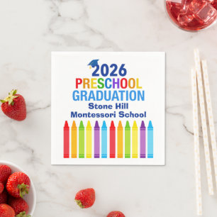 Serviette En Papier Remise des diplômes de maternelle 2026 Fête d'écol