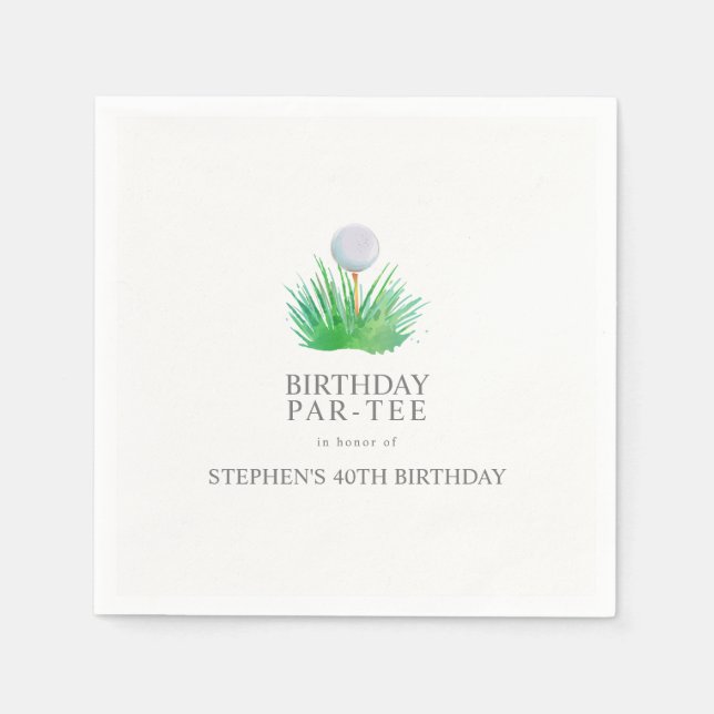 Serviette En Papier Remise Golf Anniversaire Fête Invitations (Devant)