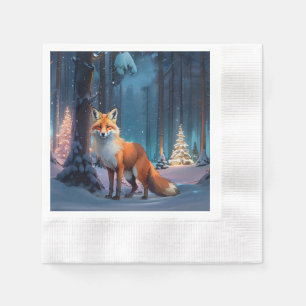 Serviette En Papier Renard festif