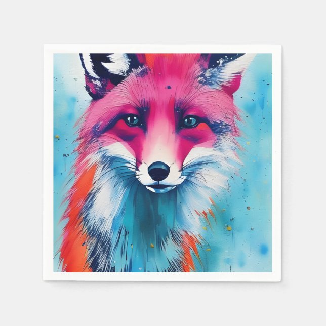Serviette En Papier Renard rouge (Devant)