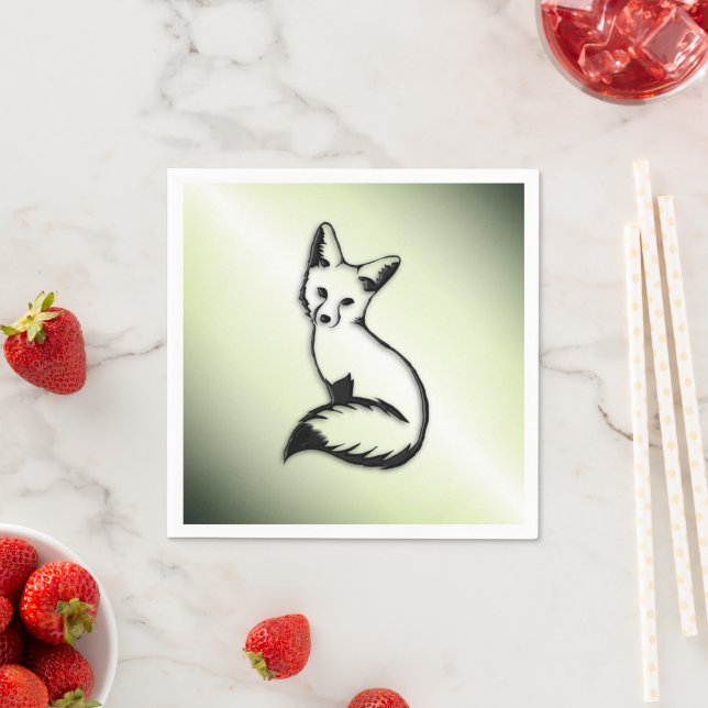 Serviette En Papier Renard vert (En situation)