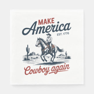 Serviette En Papier Rendre à l'Amérique le cow-boy cheval