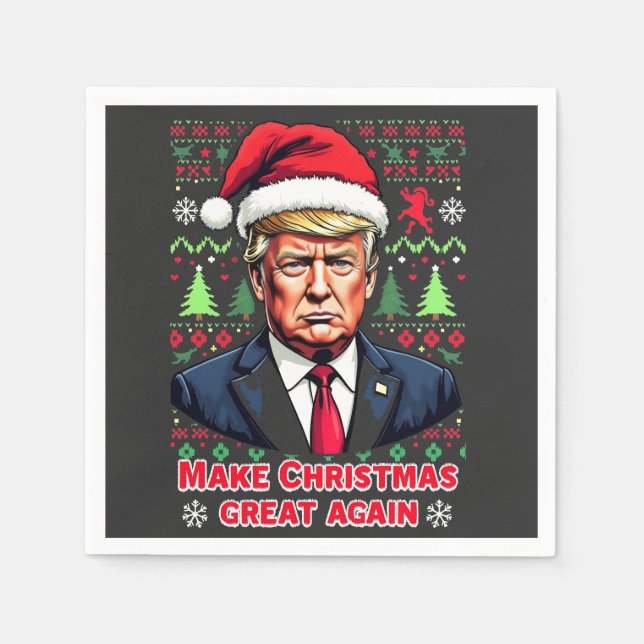 Serviette En Papier Rendre Noël super à nouveau laid Noël Sweat trump (Devant)