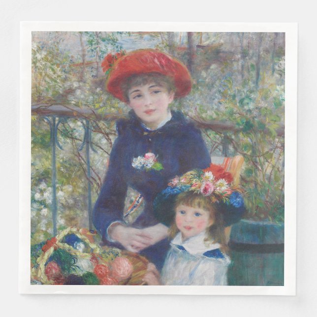 Serviette En Papier Renoir Deux Soeurs Terrasse Français Impressionnis (Devant)