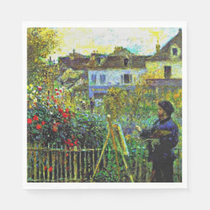 Serviette En Papier Renoir - Monet Peinture dans son jardin,