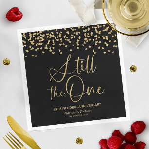 Serviette En Papier Renouvellement de voeux de mariage Black Gold Stil