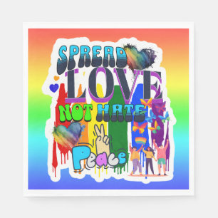 Serviette En Papier Répandez l'amour, pas la haine Fierté LGBTQI+