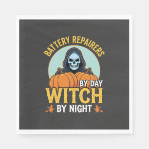 Serviette En Papier Réparateur de piles Halloween Sorcière de nuit Des