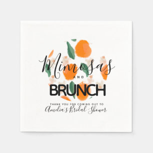 Serviette En Papier Repas de midi Mimosa Dessin à la main Fête de mar