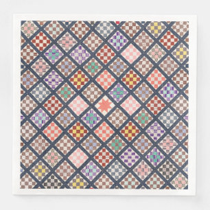 Serviette En Papier Reproduction d'une courtepointe Vintage de 1886