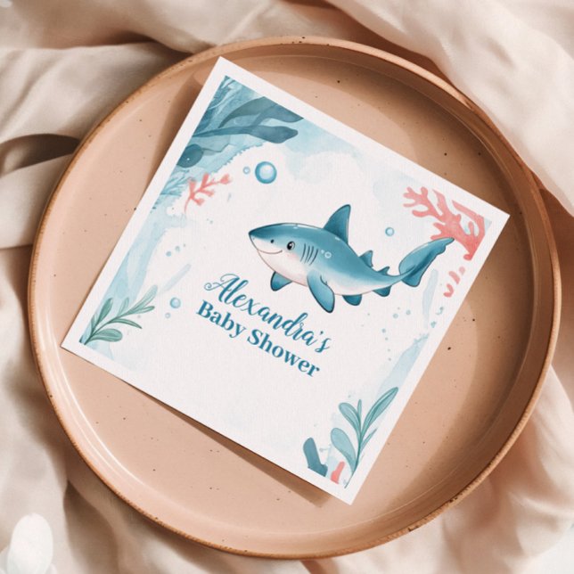 Serviette En Papier Requin sous l'océan marin Animaux (Créateur téléchargé)