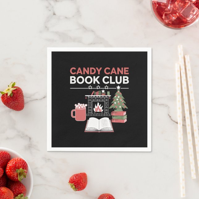 Serviette En Papier Réserver Sucre de canne de Noël Book Club Bookish (En situation)