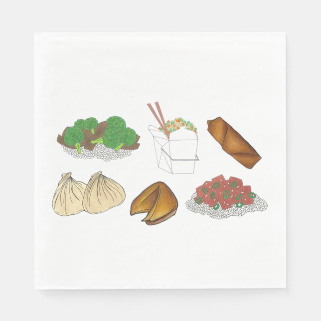 Serviette En Papier Restaurant chinois à emporter Cuisine à emporter (Devant)