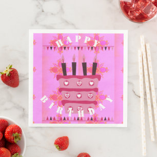 Serviette En Papier Restez béni Joyeux Anniversaire avec Amour et beau