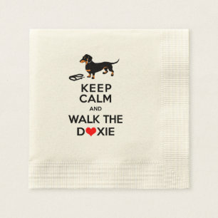Serviette En Papier Restez calme et marchez le Doxie ! Cute Dachshund