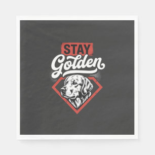 Serviette En Papier Restez Golden Golden Retriever Rétro Chien