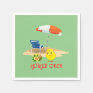 Serviette En Papier Rétired Chick-Beach Scene