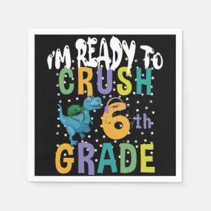 Serviette En Papier Retour à l'école Je suis prêt à déchirer la 6e ann