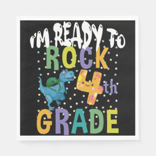 Serviette En Papier Retour à l'école Je suis prêt à rocker 4e année Di
