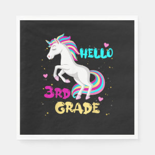 Serviette En Papier Retour à l'école Unicorne Bonjour enfant Premier j