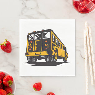 Serviette En Papier Retour D'Un Bus D'École
