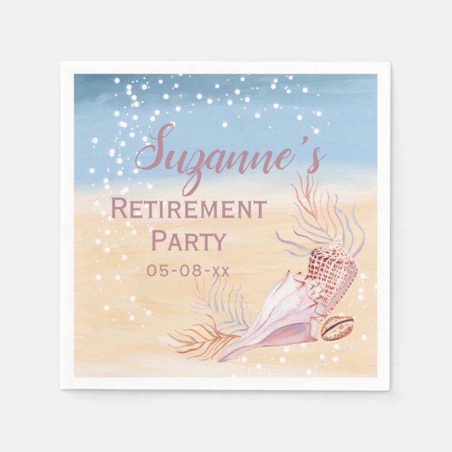 Serviette En Papier Retraite Beach Coastal Party (Devant)