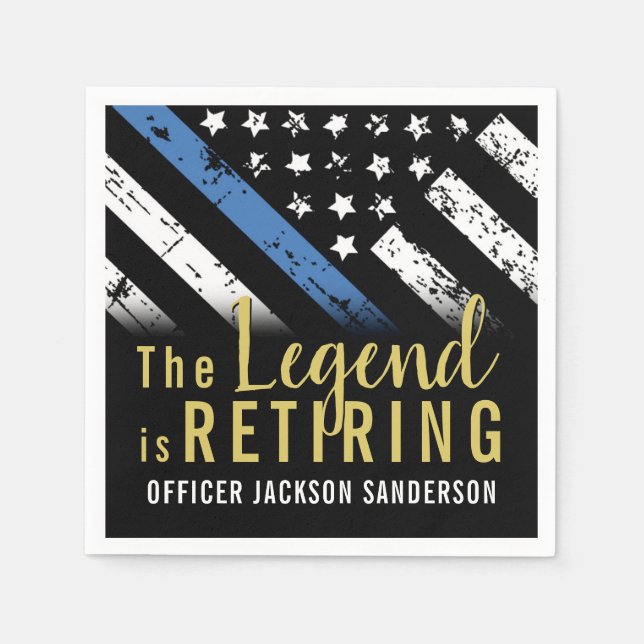 Serviette En Papier Retraite de la police Ligne Bleue Mince Applicatio (Devant)