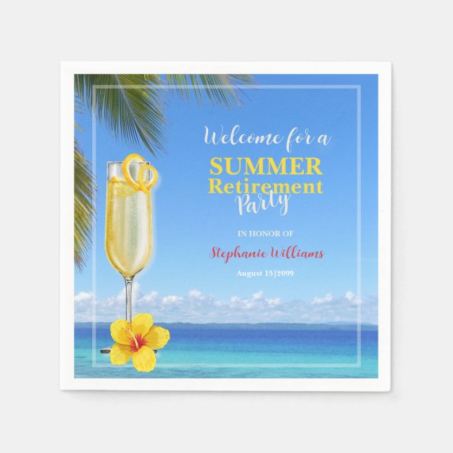 Serviette En Papier Retraite des femmes Summer Ocean Cocktail Party (Devant)